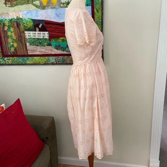 NWT Madewell Scalloped Eyelet Midi Dress - Picture 5 of 12